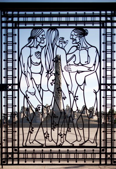 Entrance Gate to the Sculpture Park, Three Females by Gustav Vigeland